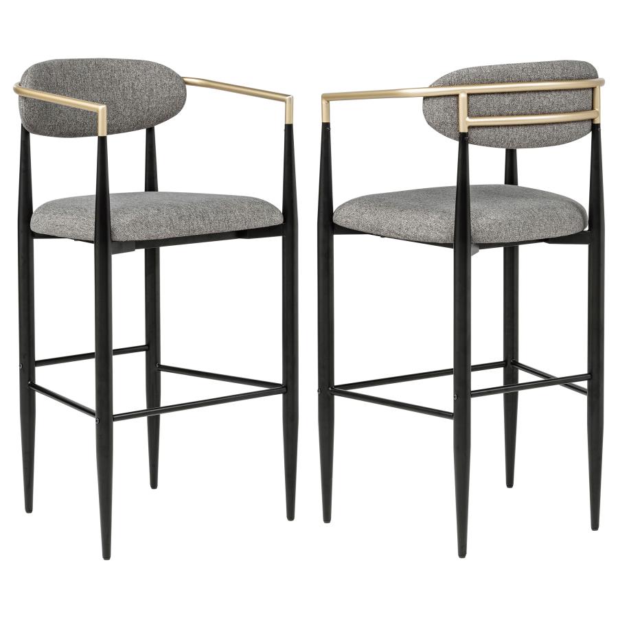 Tina Fabric Upholstered Bar Chair Dark Grey (Set of 2) - 121189
