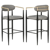 Tina Fabric Upholstered Bar Chair Dark Grey (Set of 2) - 121189
