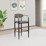 Tina Fabric Upholstered Bar Chair Dark Grey (Set of 2) - 121189