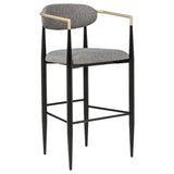 Tina Fabric Upholstered Bar Chair Dark Grey (Set of 2) - 121189