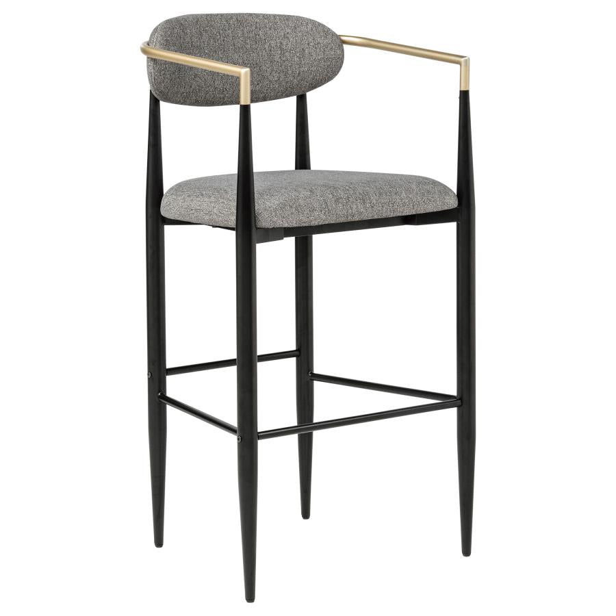 Tina Fabric Upholstered Bar Chair Dark Grey (Set of 2) - 121189