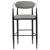 Tina Fabric Upholstered Bar Chair Dark Grey (Set of 2) - 121189