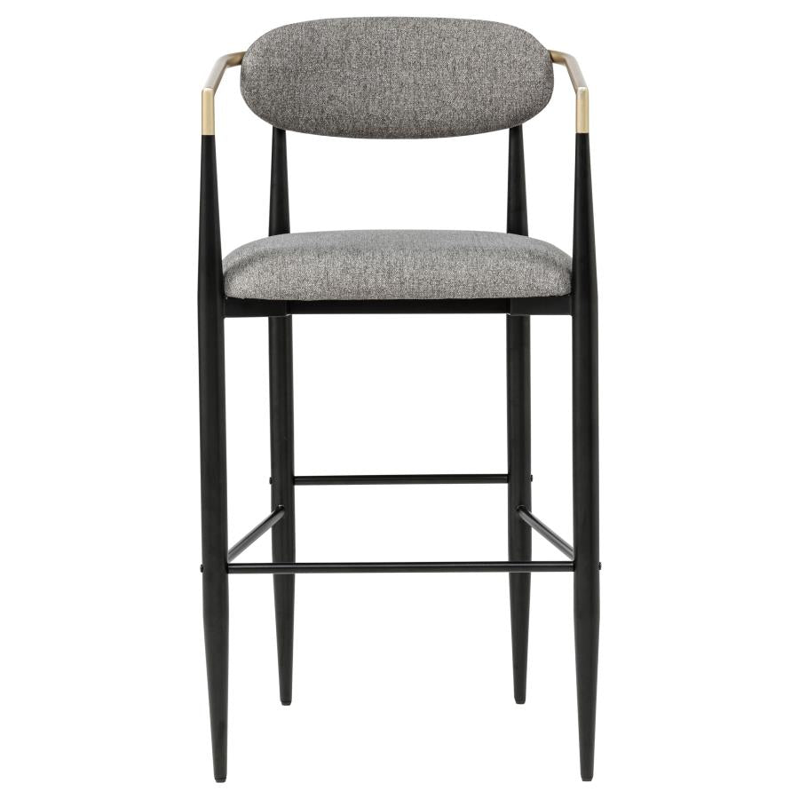 Tina Fabric Upholstered Bar Chair Dark Grey (Set of 2) - 121189