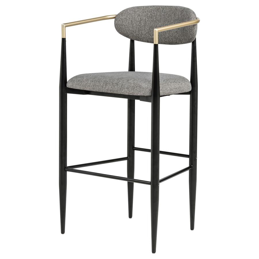 Tina Fabric Upholstered Bar Chair Dark Grey (Set of 2) - 121189