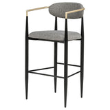 Tina Fabric Upholstered Bar Chair Dark Grey (Set of 2) - 121189