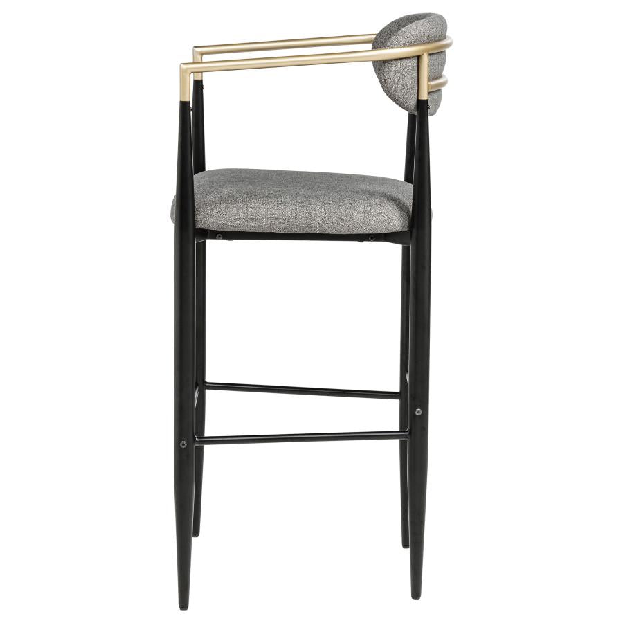 Tina Fabric Upholstered Bar Chair Dark Grey (Set of 2) - 121189