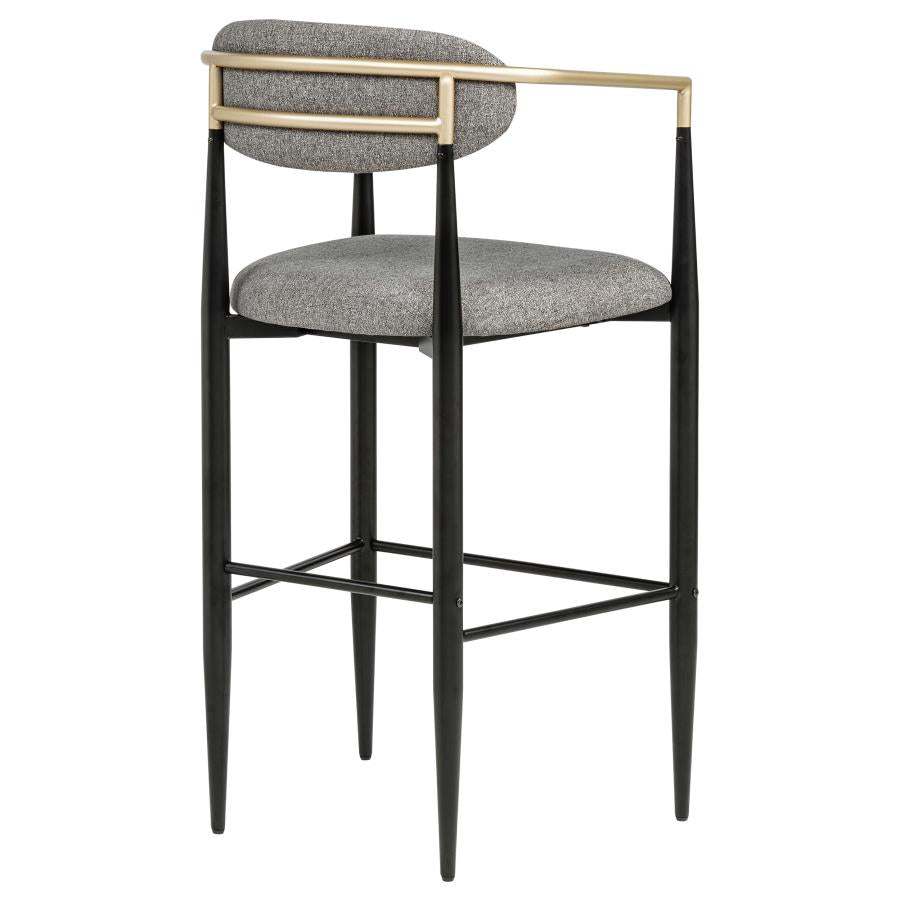 Tina Fabric Upholstered Bar Chair Dark Grey (Set of 2) - 121189