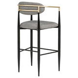 Tina Fabric Upholstered Bar Chair Dark Grey (Set of 2) - 121189