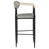 Tina Fabric Upholstered Bar Chair Dark Grey (Set of 2) - 121189