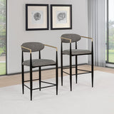 Tina Fabric Upholstered Bar Chair Dark Grey (Set of 2) - 121189