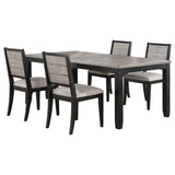 Elodie 5-piece Rectangular Extension Leaf Dining Set Black - 121221-S5