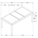 Elodie Rectangular 78-inch Extension Leaf Dining Table Black - 121221