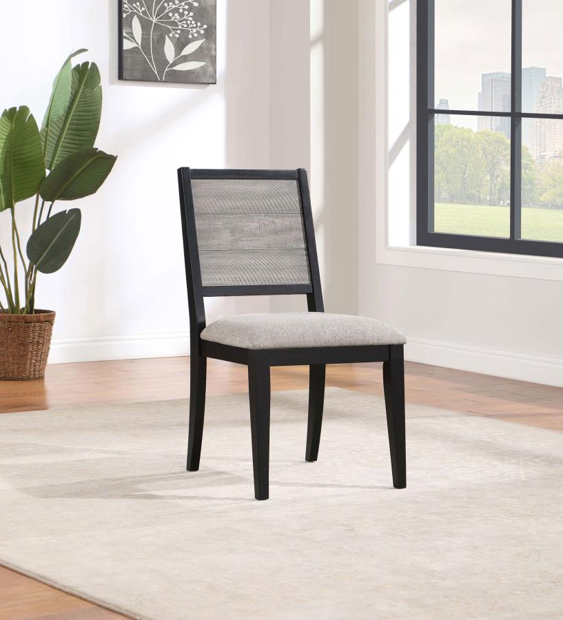 Elodie Wood Dining Side Chair Grey and Black (Set of 2) - 121222