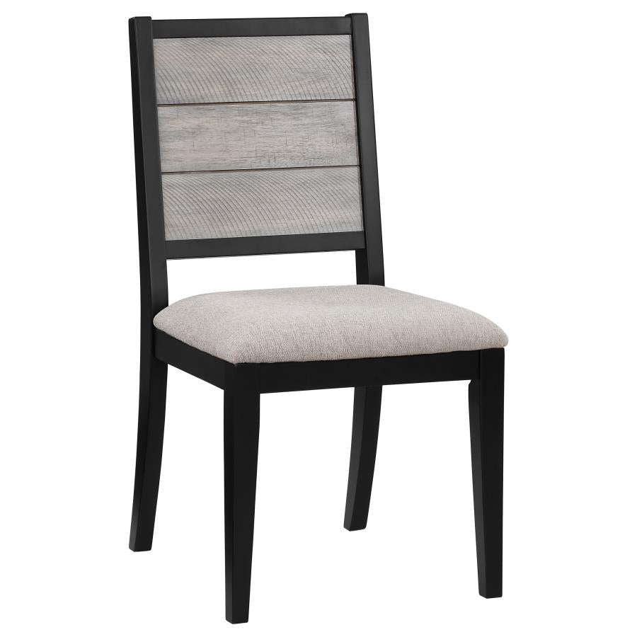Elodie Wood Dining Side Chair Grey and Black (Set of 2) - 121222