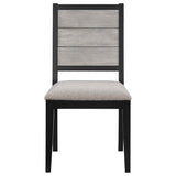 Elodie Wood Dining Side Chair Grey and Black (Set of 2) - 121222