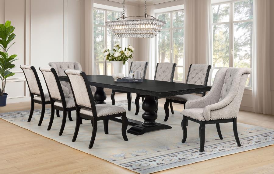Phelps 9-piece Rectangular Dining Table Set Distressed Noir - 121231-S9A