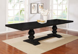 Phelps 123-inch Extension Leaf Dining Table Distressed Noir - 121231