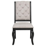 Phelps Upholstered Dining Side Chair Tan Distressed Noir (Set of 2) - 121232