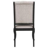 Phelps Upholstered Dining Side Chair Tan Distressed Noir (Set of 2) - 121232