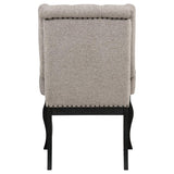 Phelps Upholstered Dining Arm Chair Tan Distressed Noir (Set of 2) - 121233