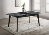 Crestmont 78-inch Extension Dining Table Black Faux Marble - 121251