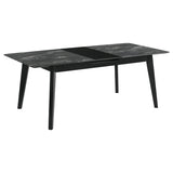 Crestmont 78-inch Extension Dining Table Black Faux Marble - 121251