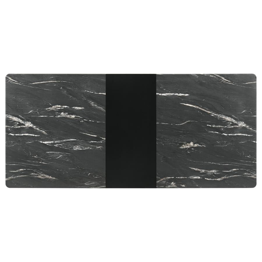 Crestmont 78-inch Extension Dining Table Black Faux Marble - 121251