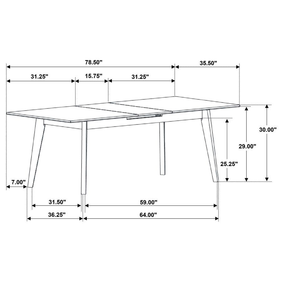 Crestmont 78-inch Extension Dining Table Black Faux Marble - 121251