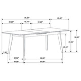 Crestmont 78-inch Extension Dining Table Black Faux Marble - 121251