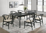 Crestmont 78-inch Extension Dining Table Black Faux Marble - 121251