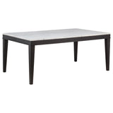 Averill 7-piece White Marble Top Dining Set Dark Grey and Coffee Bean - 121291-S7G