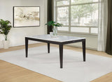 Averill 72-inch Rectangular White Marble Top Dining Table Coffee Bean - 121291
