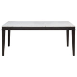 Averill 72-inch Rectangular White Marble Top Dining Table Coffee Bean - 121291