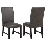 Averill Faux Leather Upholstered Dining Side Chair Dark Grey (Set of 2) - 121292GRY