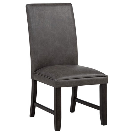 Averill Faux Leather Upholstered Dining Side Chair Dark Grey (Set of 2) - 121292GRY
