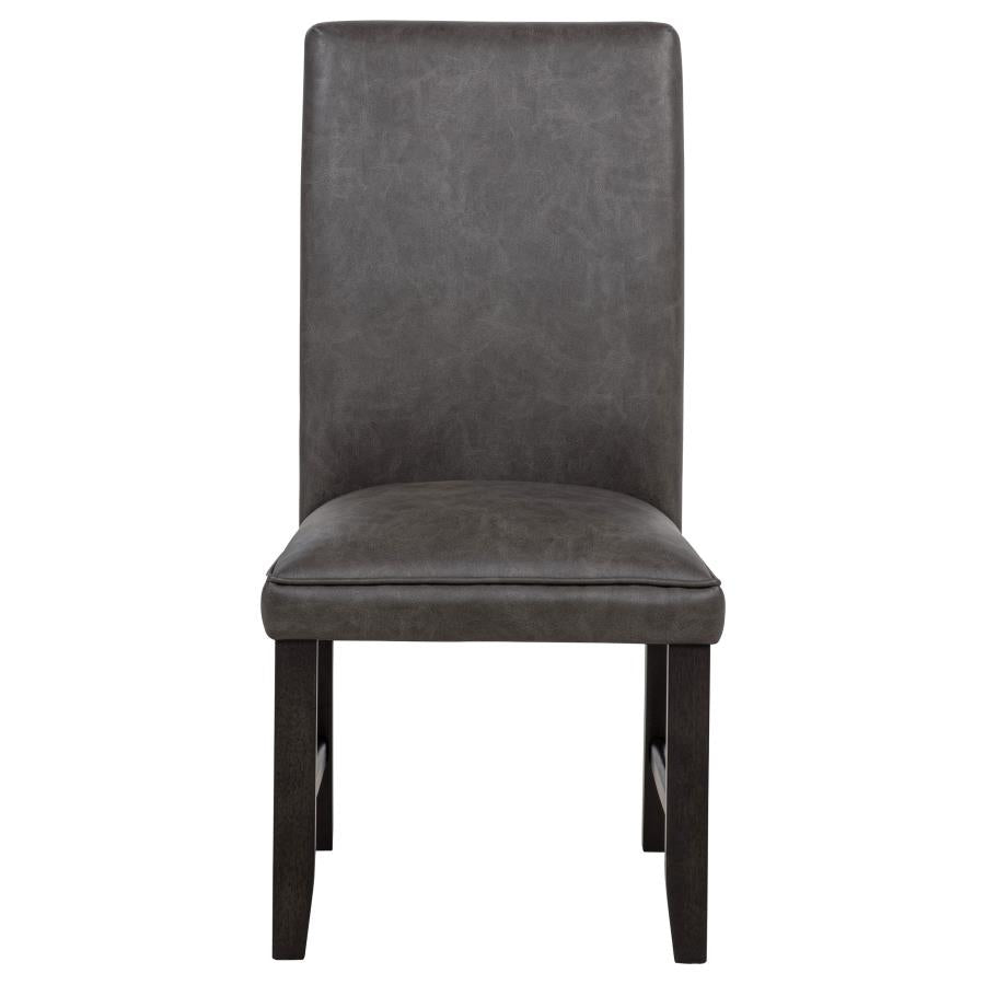 Averill Faux Leather Upholstered Dining Side Chair Dark Grey (Set of 2) - 121292GRY