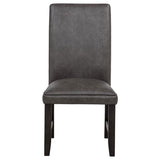 Averill Faux Leather Upholstered Dining Side Chair Dark Grey (Set of 2) - 121292GRY