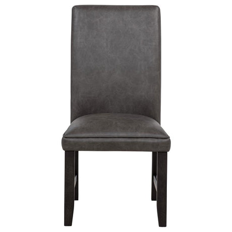 Averill Faux Leather Upholstered Dining Side Chair Dark Grey (Set of 2) - 121292GRY