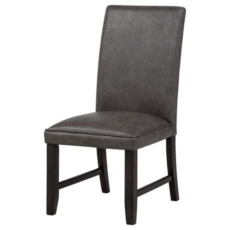 Averill Faux Leather Upholstered Dining Side Chair Dark Grey (Set of 2) - 121292GRY