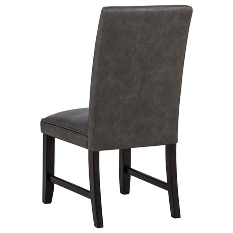 Averill Faux Leather Upholstered Dining Side Chair Dark Grey (Set of 2) - 121292GRY