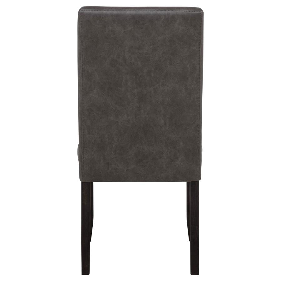 Averill Faux Leather Upholstered Dining Side Chair Dark Grey (Set of 2) - 121292GRY