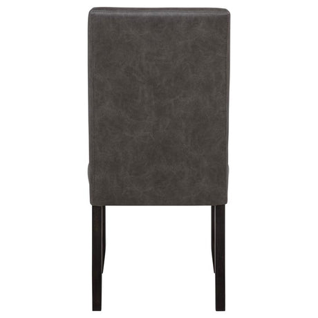 Averill Faux Leather Upholstered Dining Side Chair Dark Grey (Set of 2) - 121292GRY
