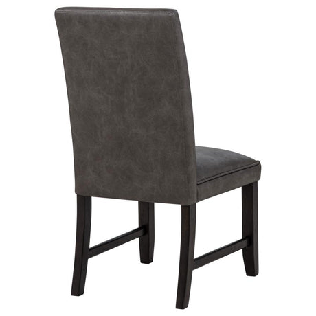Averill Faux Leather Upholstered Dining Side Chair Dark Grey (Set of 2) - 121292GRY