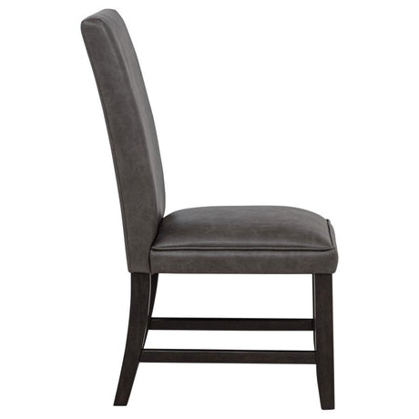 Averill Faux Leather Upholstered Dining Side Chair Dark Grey (Set of 2) - 121292GRY