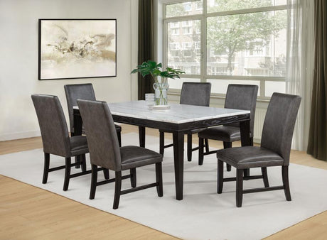 Averill Faux Leather Upholstered Dining Side Chair Dark Grey (Set of 2) - 121292GRY