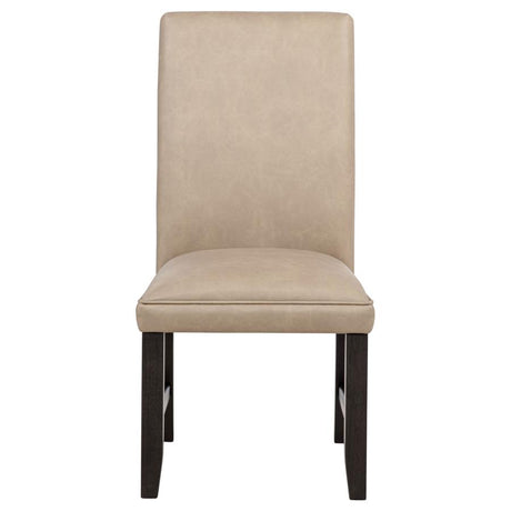 Averill Faux Leather Upholstered Dining Side Chair Tan (Set of 2) - 121292TAN
