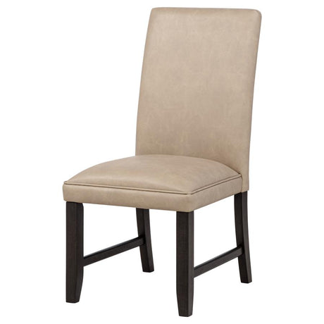 Averill Faux Leather Upholstered Dining Side Chair Tan (Set of 2) - 121292TAN