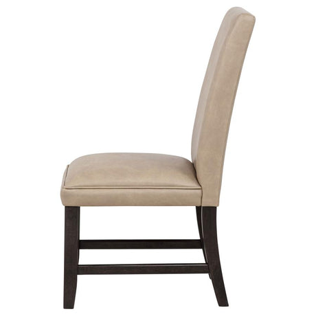 Averill Faux Leather Upholstered Dining Side Chair Tan (Set of 2) - 121292TAN