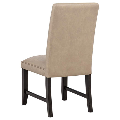 Averill Faux Leather Upholstered Dining Side Chair Tan (Set of 2) - 121292TAN