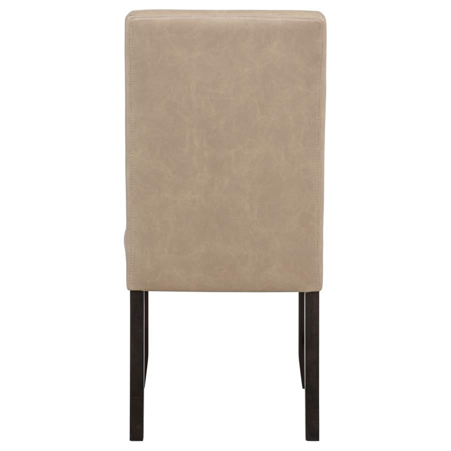 Averill Faux Leather Upholstered Dining Side Chair Tan (Set of 2) - 121292TAN
